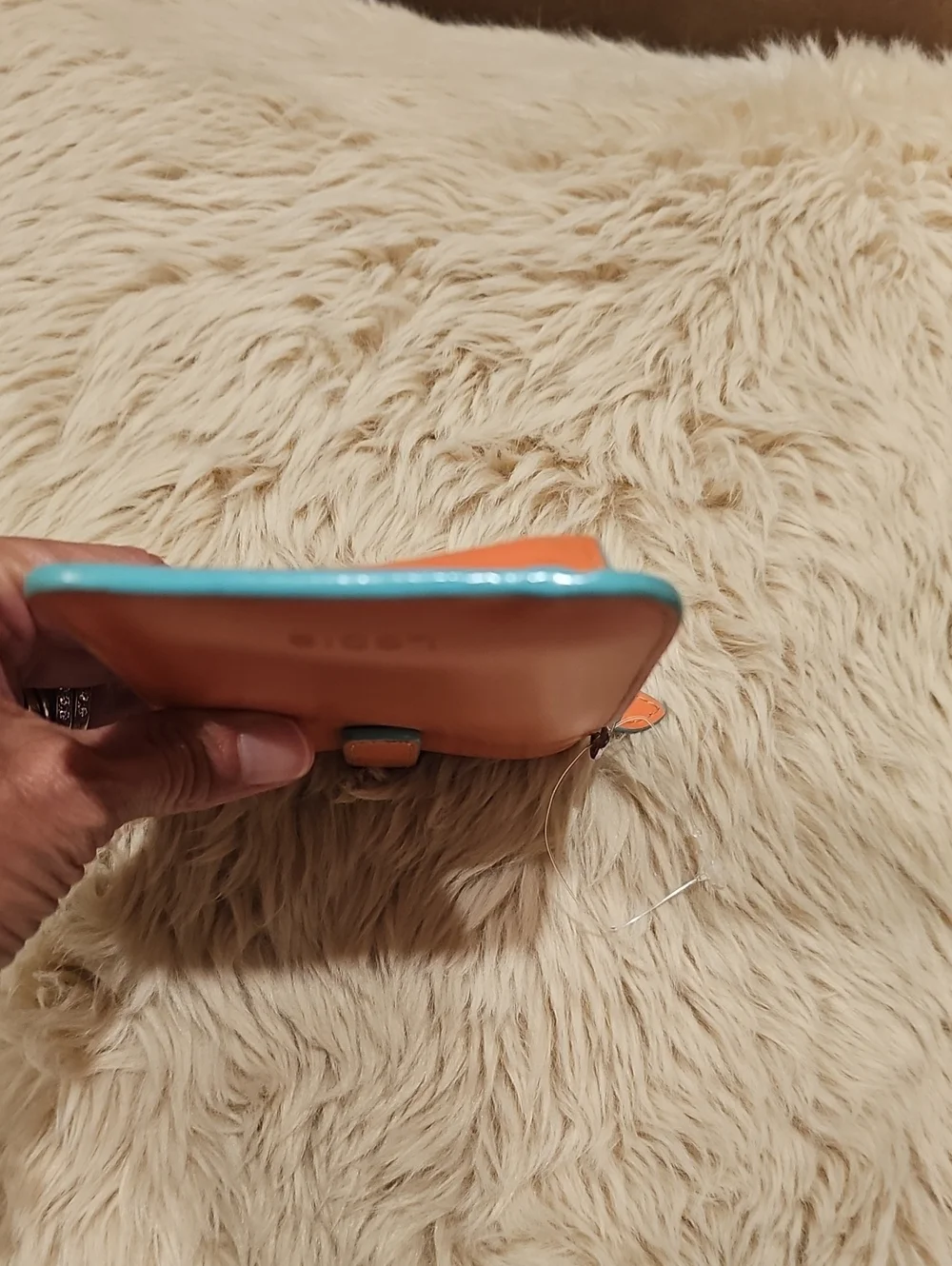 Lodis Salmon & Teal Card Holder Zip Wallet